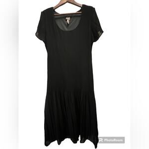 Vintage Helen Blake Women’s 16 Dress Shoulders Pads Lined Black Short Sleeve